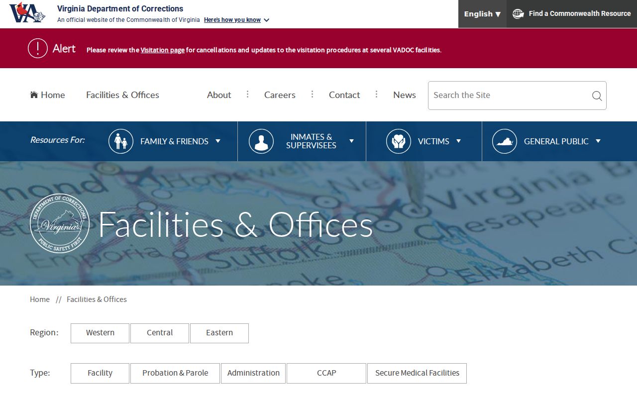 Dillwyn criminal records in the Virginia corrections facility directory