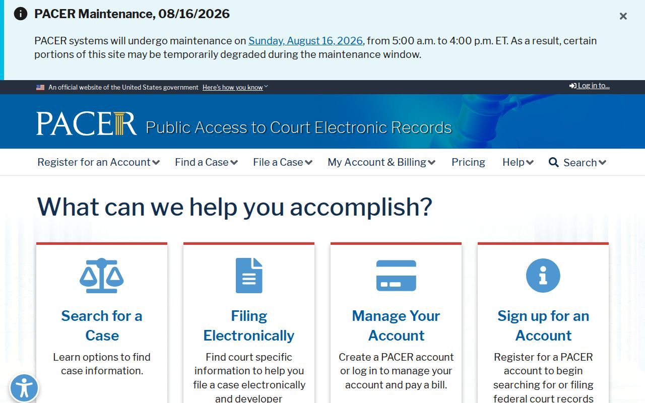 Buckingham County criminal history PACER federal court search